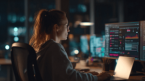 How to Use AI to Write Personalized Cold Emails at Scale Salesperson working late