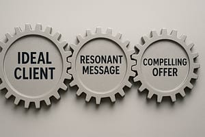The Three Pillars of Sales Success: Ideal Client Profiles, Effective Messaging, and Aspirational Offers 3 gears